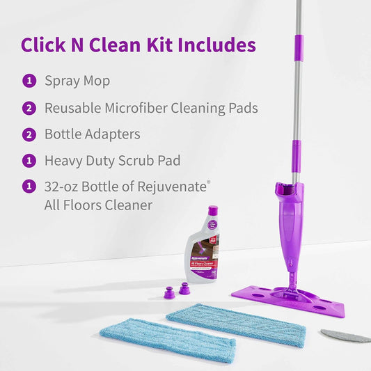 Rejuvenate Click N Clean Multi-Surface Spray Mop All-In-One Kit Cleans And Revitalizes Floors