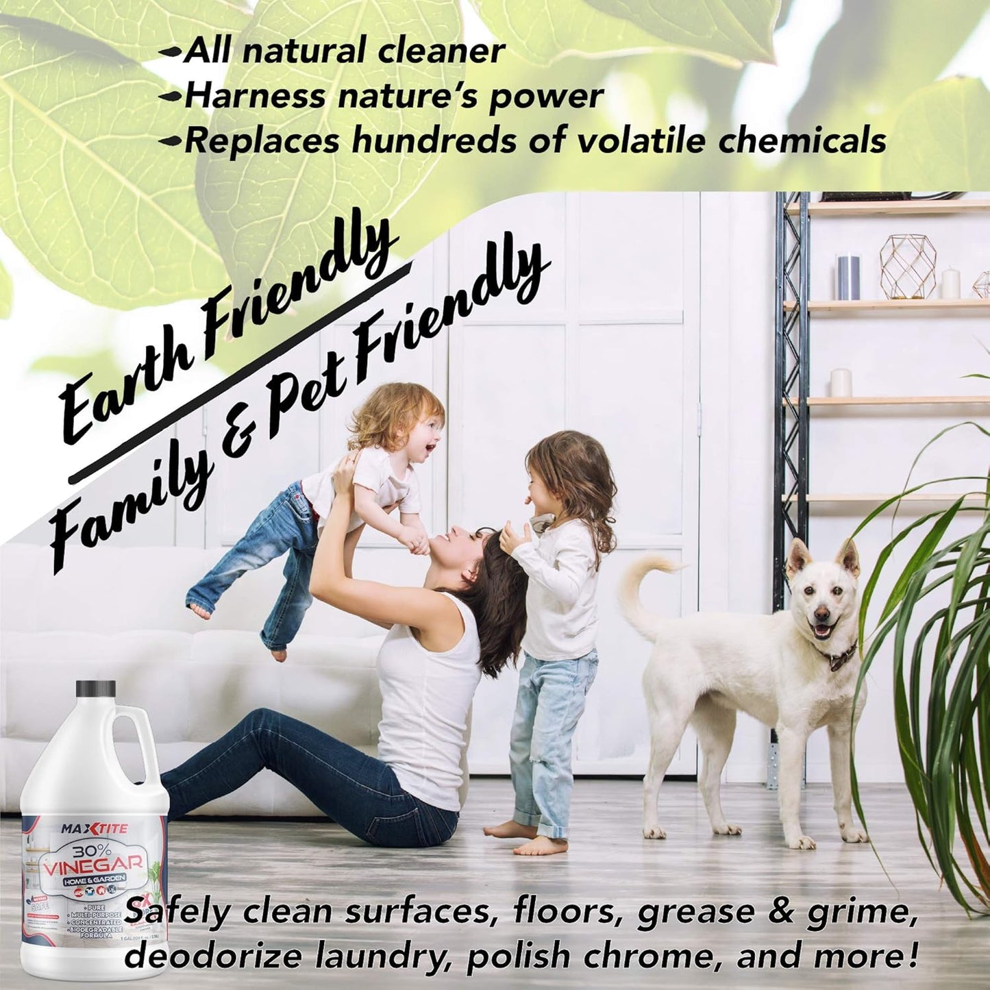 MaxTite Ultra-Concentrated 75% Vinegar for Home & Garden Cleaning (32 oz)