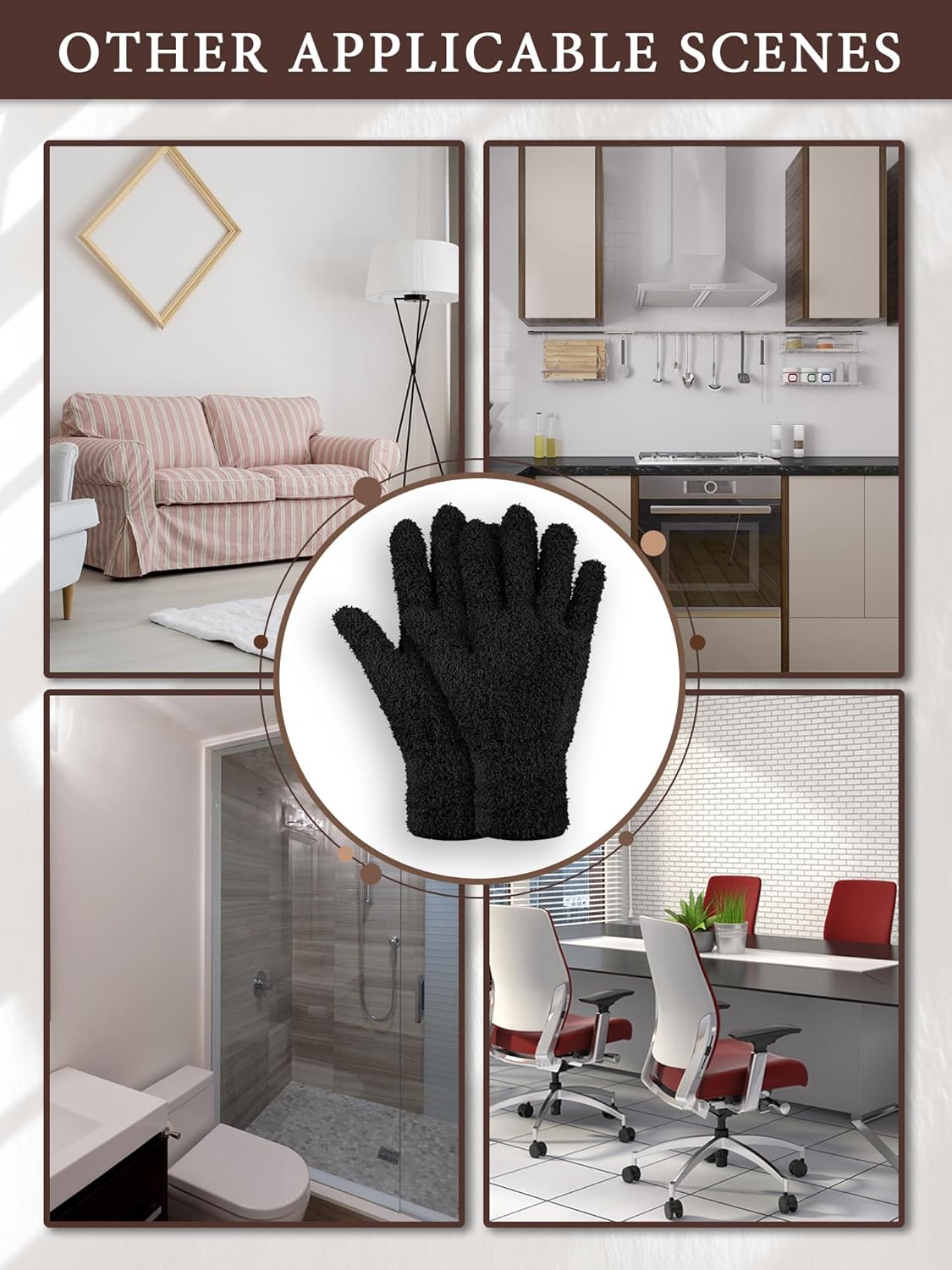 Patelai 3 Pairs Microfiber Plant Dusting Gloves Leaf Cleaning Gloves for Indoor Plants, Blinds, Furniture, House (Green Yellow,Blue,Pink,Medium)