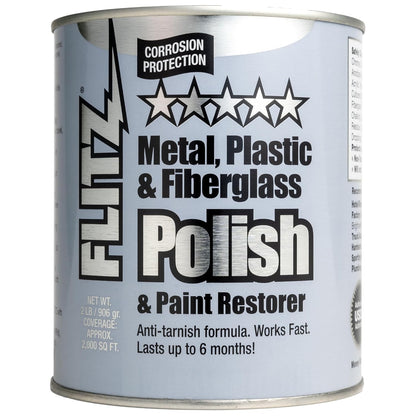 Flitz Metal Polish Paste - 1.76oz USA-Made Polish for Solid Chrome, Stainless Steel, & Aluminum - Non-Abrasive for Light Oxidation - Requires Manual Buffing - Not for Plated/Coated Surfaces (1 Pack)