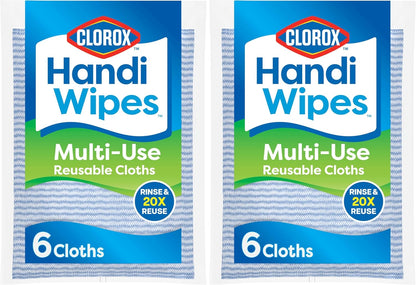 Clorox Handi Wipes Multi Use Reusable Cloths, 6 Count (Package May Vary)
