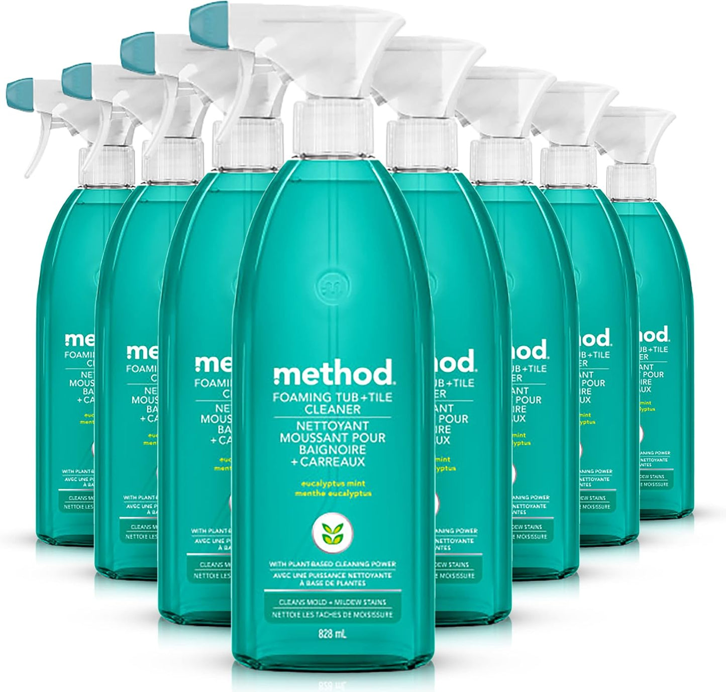 Method Foaming TUB+TILE CLEANER, Eucalyptus Mint, 28 Ounce, 1 pack, Packaging May Vary
