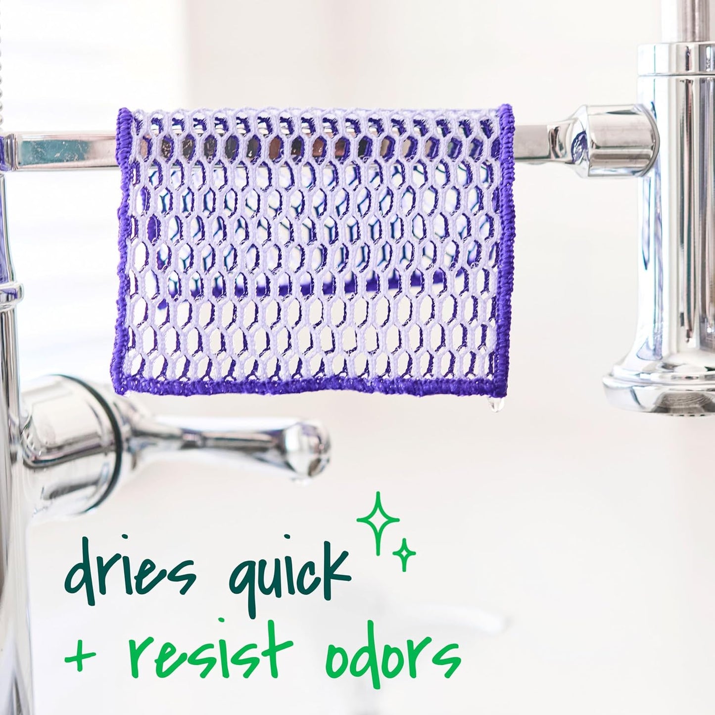 Scotch-Brite Stay Clean Scrubbing Dish Cloths, Rinses Clean and Dries Quick, 2 Non-Scratch Dish Cloths
