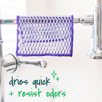 Scotch-Brite Stay Clean Scrubbing Dish Cloths, Rinses Clean and Dries Quick, 2 Non-Scratch Dish Cloths