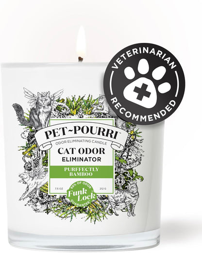 Pet-Pourri Pawsitively Fresh Pet Odor Deodorizer Candle, Burns Up to 45 Hours, Aromatherapy & Air Freshener with Essential Oils, Plant Based Ingredients & Wax, Vet Approved, Jasmine Pear Scent