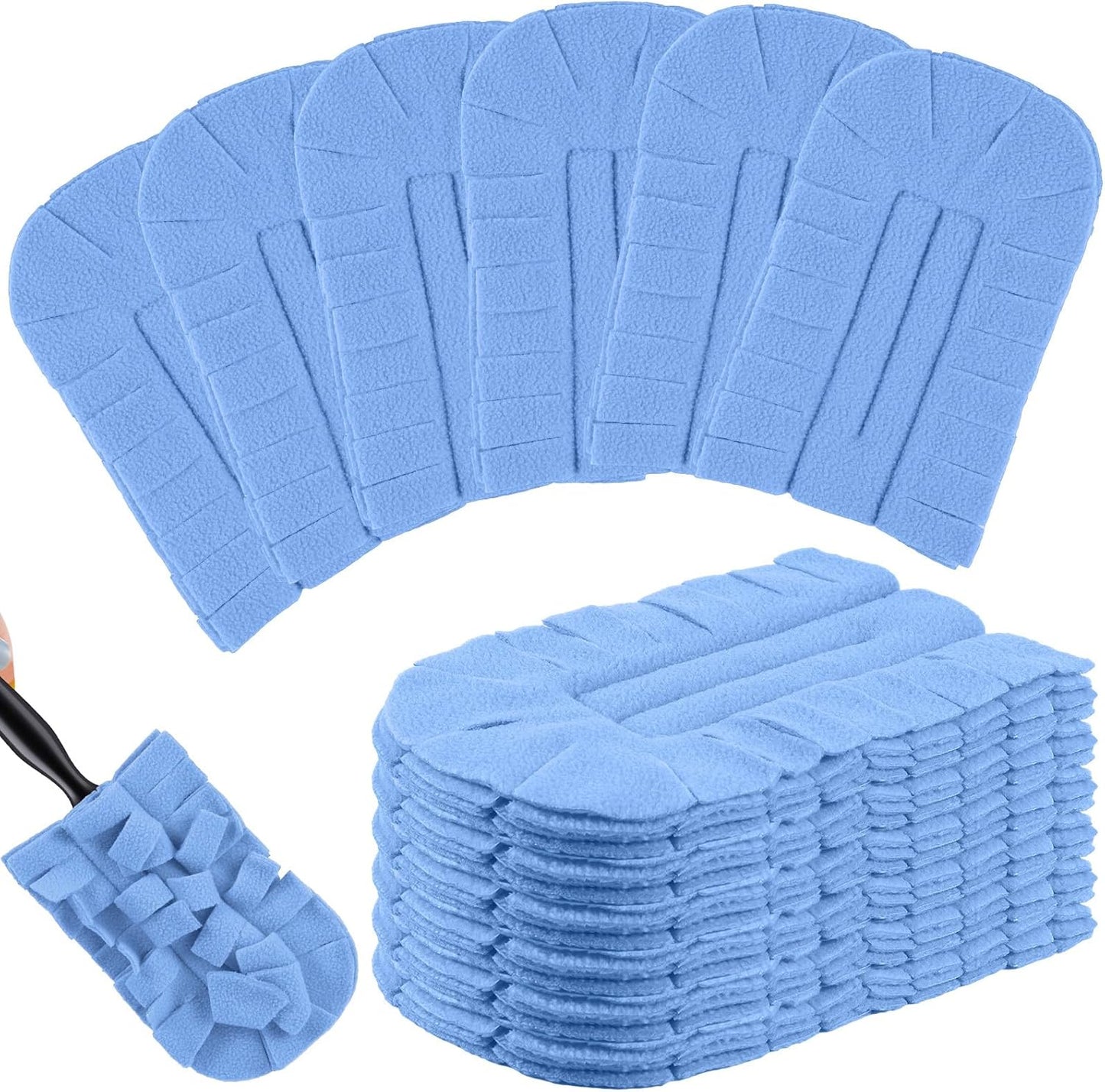 Zubebe 12 Pcs Duster Refill Reusable Fleece Duster Refills Feather Flat Dusters Multi Surface Washable Cleaning Pads Tools for Home, Blinds, Car, Pet, Furniture, Fans (Dark Color)