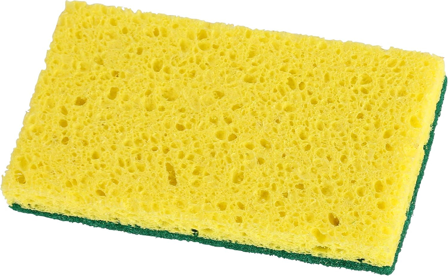Non-Scratch Cellulose Sponge Kitchen Scrub Sponge with Scouring Pad Set, Good for Non-Stick Cookware Frying Pan, Pot, Counter Top, Sink Scrubbing, Kitchen Scrubbers, Pack of 2, (Red/Pink)
