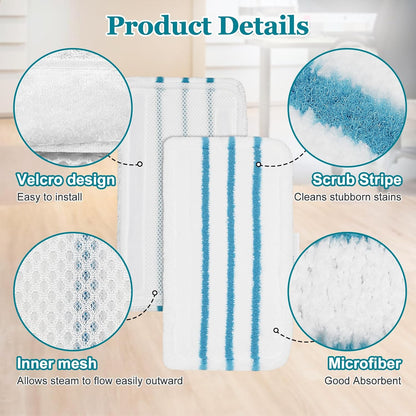 4Pack Steam Mop Pads Replacement for Black+Decker Steam Mop SM1600, SM1610, SM1620, HSM13E1, HSMC1300FX, HSMC1321, HSMC1361SG Cleaner Black and Decker Steam Mop Replacement Pads