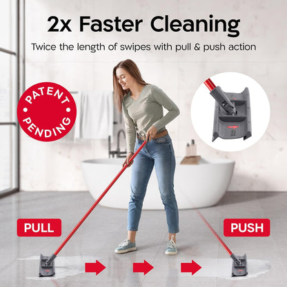 Tyroler Heavy Duty Floor Squeegee for Concrete Floors | 16.5" Squeegee for Floor with 55" 4-Part Handle | Squeegees Broom for Floors | The MoppyShmoppy is The Ideal Squeegees Mop for All Surfaces