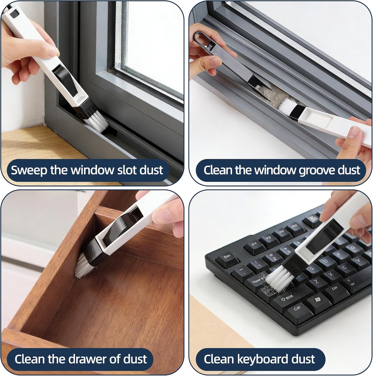 12-51’’ Telescopic Window Squeegee for High Windows, 2-in-1 Window Cleaning Kit with Extra Silicone Blade & Hook, Professional Squeegee for Shower Glass Doors (Window Squeegee for Home)