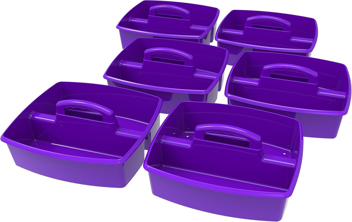 Storex 2-Compartment Large Cleaning Caddy – Multipurpose Supply Organizer with Handle - Black, 1-Pack (00973A06C)