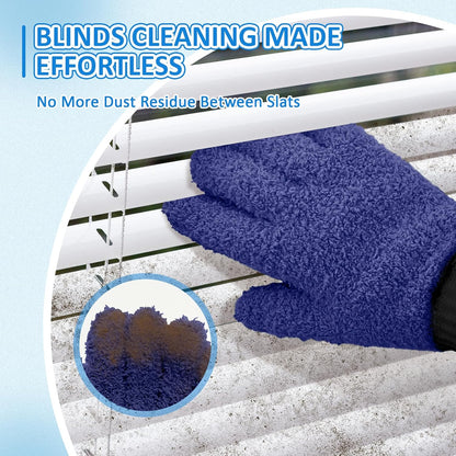 MIG4U Microfiber Dusting Gloves House Cleaning Glove for Blinds, Windows, Shutters, Furniture, and Car, Reusable Lint-Free Pink 1 Pair S/M