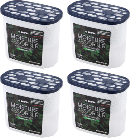 ZARPAX Moisture Absorber Activated Charcoal 10.5 oz/300g | Removes Moisture, Damp, Humidity & Odors | Odor Absorber | Moisture Trap for Bathroom, Closet, Kitchen & Small Spaces | Set of 6