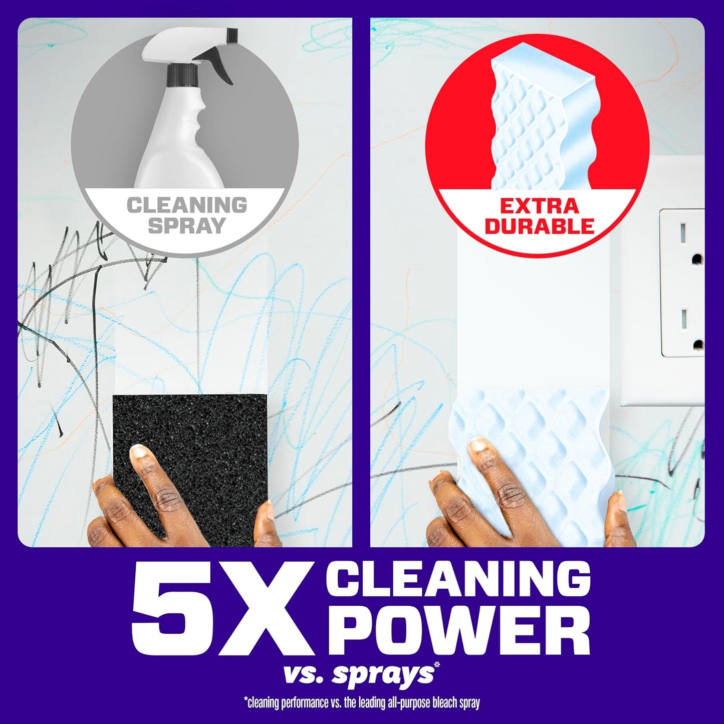Mr. Clean Magic Eraser Sponge, All Purpose Cleaner, Cleaning Scrubber, Kitchen, Bathroom, Shower, Oven, Cleaning Supplies, Variety Pack with 1 Ultra Thick, 2 Ultra Foamy, & 3 Extra Durable, 6ct
