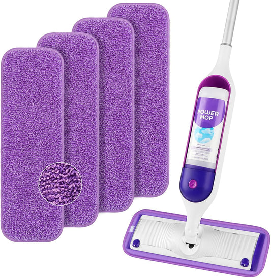 HOMEXCEL Reusable Microfiber Mop Pads for Swiffer PowerMop 8 Pack, Power Mop Pads Refills for 13 ''-15 '' Spray Mop, Machine Washable Pad Replacement for Multi-Surface Floor Cleaning