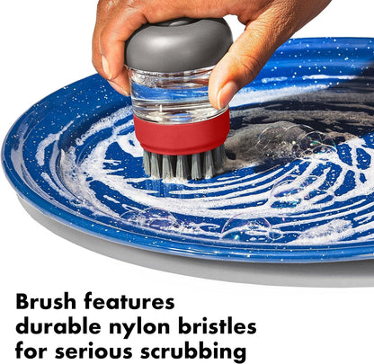 OXO Outdoor Soap Dispensing Dish Brush with Storage Case