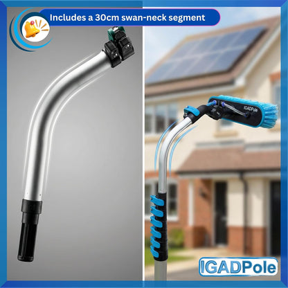 IGADPole 24 FT Water-Fed Washing Kit with Soap-Dispenser, Brush, 10″ Squeegee & Cobweb Duster for Windows, Gutters, Solar Panels & Exterior Walls