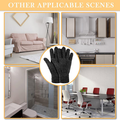 Bencailor 6 Pairs Microfiber Dusting Gloves, Dusting Cleaning Gloves Microfiber Gloves for Plants House Blinds Car Dust Mitt (Fresh Color,Medium)