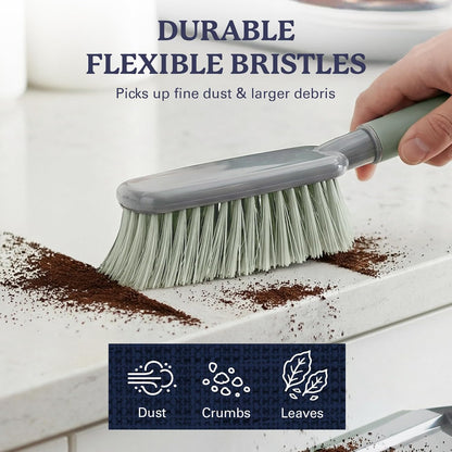 Farberware Handheld Broom and Dustpan Set with Rubber Lip – Small Dust Pan and Brush Set for Kitchen Crumbs, Cat Litter, Compact Hand Broom with Soft Grip Handle for Home Cleaning