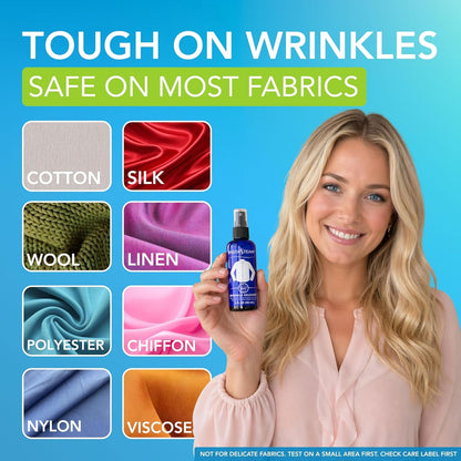 Clothes Wrinkle Release Spray Travel Size - Fragrance Free Wrinkle Release Mist - Fabric Deodorizer, Fabric Softener, & Anti Static Spray - Travel Essentials 3 Fl Oz (Pack of 1)