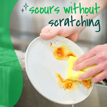 Scotch-Brite Dobie Non-Scratch All-Purpose Scrub Pads, 12 Total Pads (6 Packs of 2), Reusable Scouring Sponges for Kitchen & Bathroom, Safe on Non-Stick Cookware, Yellow