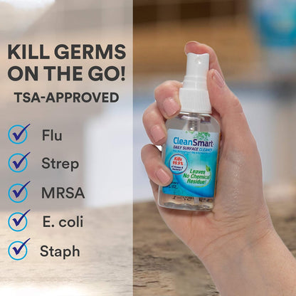 CleanSmart Daily Surface Spray Disinfectant, Kills 99.9% of Viruses, Bacteria, Mold & Fungus, 16 oz Bottle (Pack of 3)