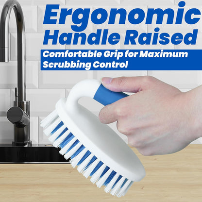 2 Pack Scrub Brushes, Cleaning Brush with Stiff Bristles, Handheld Scrubber for Bathroom, Shower, Tile, Carpet, Bathtub & Floor