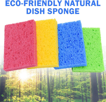 YoleShy 48 Pack Sponges Kitchen Natural Compressed Cellulose Sponges Durable Dish Sponge for Cleaning & DIY Reusable