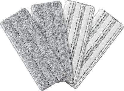Microfiber Mop Pads, Reusable Mop Pads for Wood Floor, Compatible with JOYMOOP Mop and Bucket Set, Wet Pads Refill - 4 Pack
