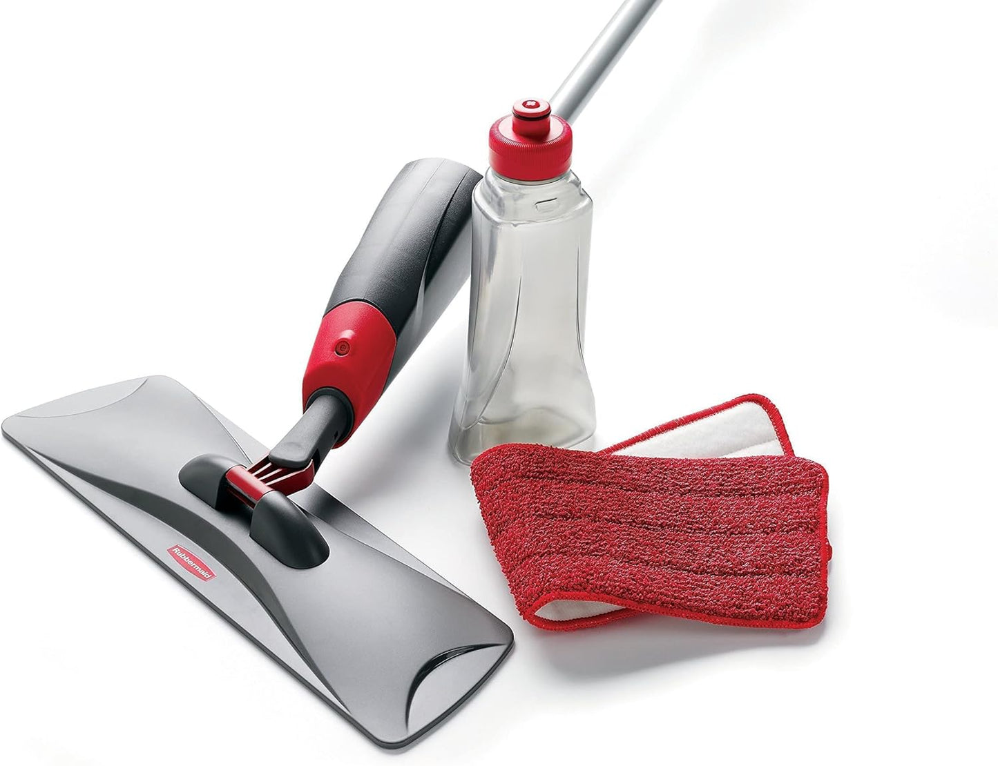 Rubbermaid Reveal Spray Mop Replacement Head, Red, Reusable Wet Mop Microfiber Pad for Floor Cleaning in Kitchen/Bathroom/Kitchen/School