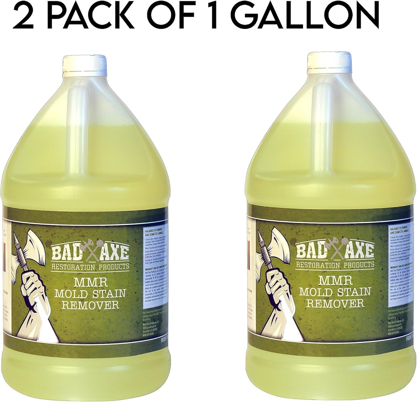 Bad Axe MMR Instant Mold Stain and Mildew Stain Remover - Professional Strength, Contractor Grade Cleaning Solution, Professional Quality Formula, Odor Removal, 1 Gallon (1)
