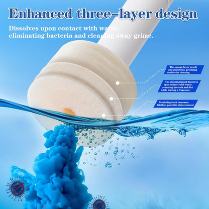 Disposable Toilet Brush,with 24 Refill Heads and Holder,Clean Brush Starter Kit,with 1 Toilet Wand, 1StorageCaddy and,3Fragrant Tablet, Toilet Wand Kit,Deep Cleaning Bathroom.