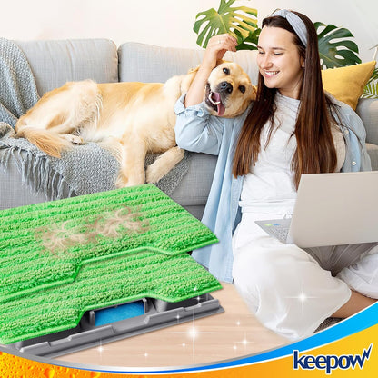 KEEPOW Reusable Mop Replacement Pads Compatible with Shark Vac Mop VM252 VM200 VC205 VM250 VM180 VM401 QM250 VM190, Washable Vacuum Mop Pad Refills, Upgraded Design of Dirt Chamber (1+3+6 Pads)