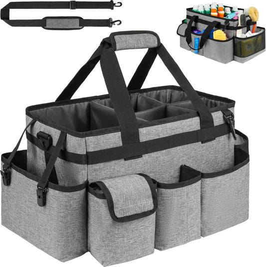 Cleaning Caddy,Cleaning Bag for Housekeepers,Cleaning Supplies Organizer with Handle,Black