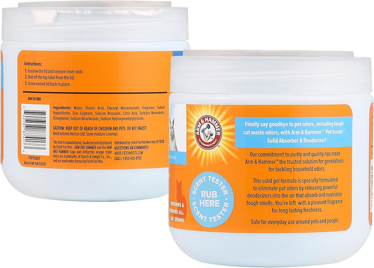 Arm & Hammer Pet Scents Gel Odor Eliminator, Baking Soda Deodorizer for Pet Rooms, Litter Box Areas, and Indoor Spaces, Long-Lasting Solid Gel Format, Fresh Breeze Scent, 15 Oz