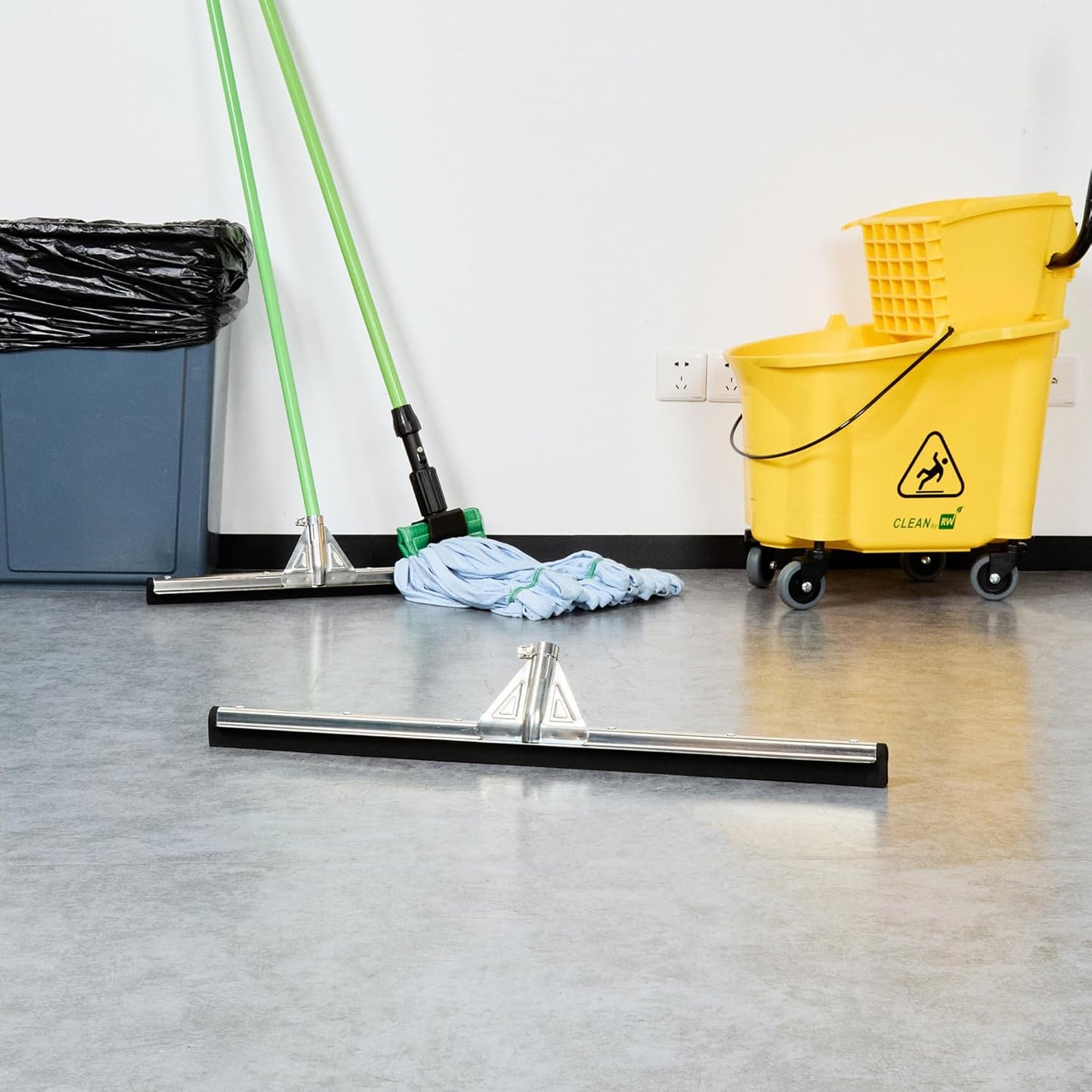 Restaurantware-SQUEEGEE ONLY: Clean Tek Professional 29.92 Inch Floor Squeegee, 1 Broom With Double Rubber Blade - Handle Sold Separately, Heavy-Duty, Steel Wiper For Concrete Floor