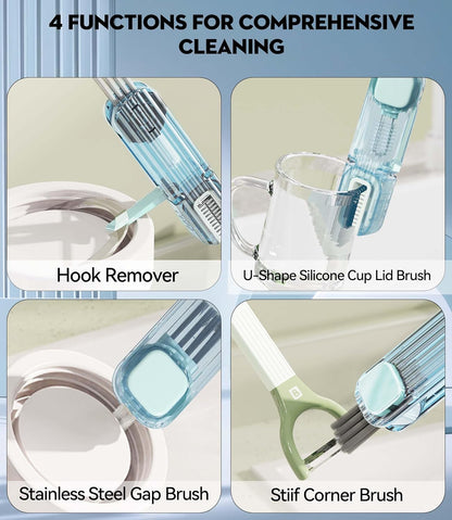 3 in 1 Cup Lid Gap Cleaning Brush Set, Multifunctional Insulation Bottle Cleaning Tools, Mutipurpose Tiny Silicone Cup Holder Cleaner, Home Kitchen Cleaning Tools