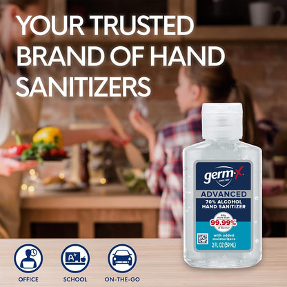Germ-X Advanced Single-Use Hand Sanitizer Wipes, 20 Soft Wipes (Pack of 10), Fast-Drying & No Rinse Plant-Based Alcohol, Moisturizing Hand Sanitizer with 70% Alcohol