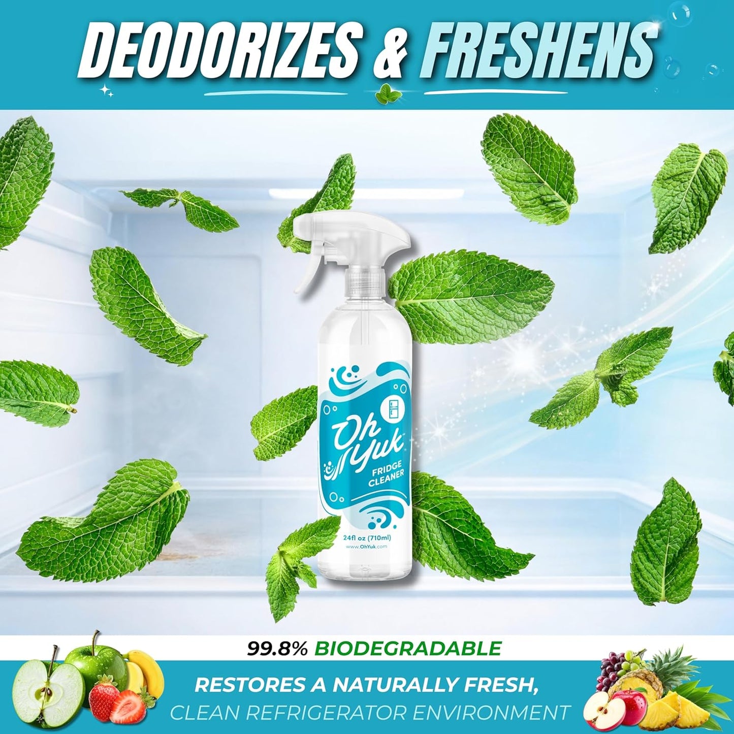 Oh Yuk Dishwasher Cleaner, Descaler, And Deodorizer – Removes Grease, Odors, And Buildup – Natural Orange Scent – Septic Safe Formula For A Fresh Dishwasher – Deep Cleans All Machine Models – 16 Fl oz