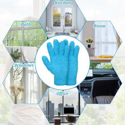 Abeillo Microfiber Gloves for Plants Dusting Cleaning, Reusable Washable Cleaning Gloves Mittens House Cars Blinds Dusting