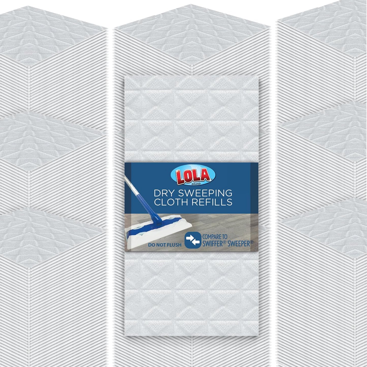 LOLA Dry Sweeping Cloth Refill Pads, 32 Pack, Unscented, Compatible with Swiffer Floor Mop, Comparable to Swiffer Refills, 11" x 8.13"