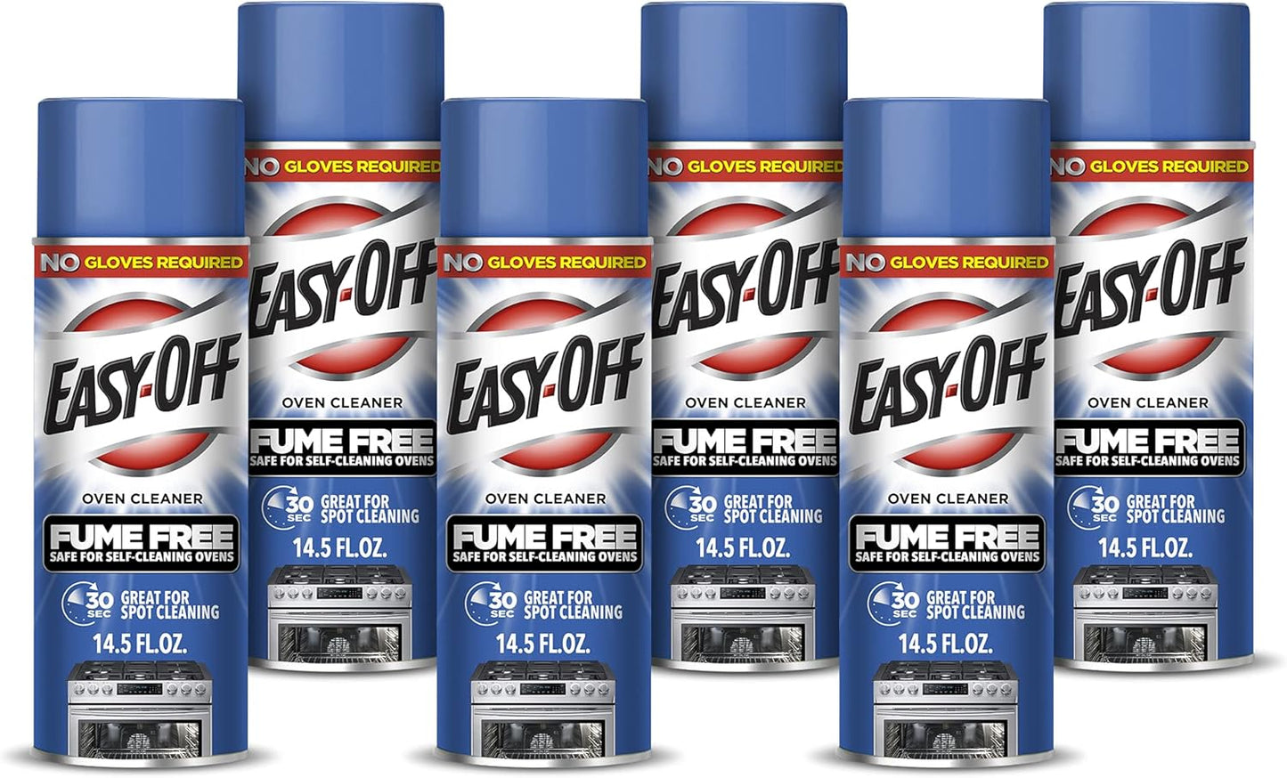 Easy-Off Fume Free Oven Cleaner Foam, Removes Grease & Burned-On Food, For Ovens, Air Fryers & More 14.5oz (6-count)