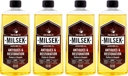 Milsek Antiques & Restoration Polish & Cleaner - Home Essential Cleaning Supplies for Home Improvement of any Wood Antiques or Heirlooms - 12 Fl Oz (Pack of 1)