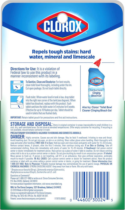 Clorox Ultra Clean Toilet Tablets Bleach 4 Count, 3.5 Ounces Each (Package May Vary)