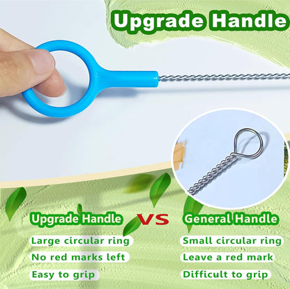 Straw Cleaner Brush 10 Inch, Straw Brush Cleaning with Big Circular Handle for Cleaning Stanley Tumbler, Water Bottle, Reusable Straws, Test Tubes, Sippy Cups, Various Teapots Kettles 6-Pack