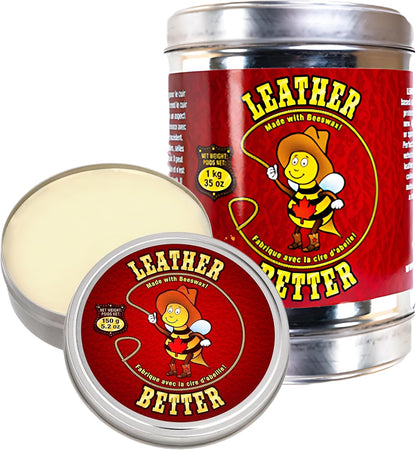 Leather Better Natural Leather Furniture Conditioner - for Boots, Shoes, Purses, Car Seats, Jackets, and Couches/Restore Moisture and Prevent Cracking / 10.04 oz