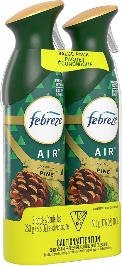 Febreze Air Mist Air Freshener Spray, Odor-Fighting Room Spray, Air Fresheners for Home and Bathroom and Kitchen, Aerosol Can, Mountain Scent, Purple, 8.8oz (Pack of 3)