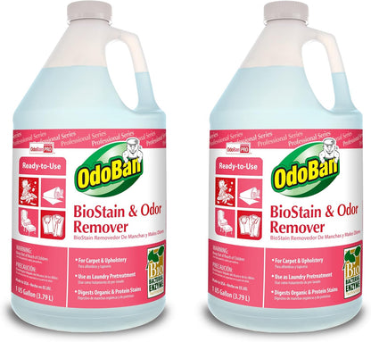 OdoBan Professional Cleaning and Odor Control Solutions, Ready-to-Use Biostain and Odor Remover, Made in the USA, 32 oz Spray Bottle and 1 Gallon