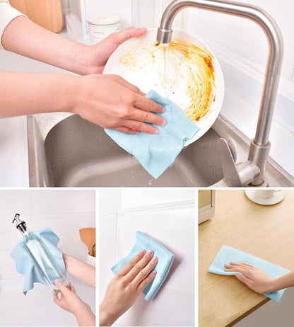 KitchLife Microfiber Cleaning Cloth Roll - Tear-Away Reusable Microfiber Paper Towels, Lint-Free, Washable, 20 Sheets for Kitchen, Car, Dishes, and Sensitive Surfaces (Pink)