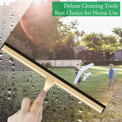 Stainless Steel Squeegee for Shower Doors, All-Purpose Shower Squeegee for Bathroom, Window and Car Glass, 14 Inches